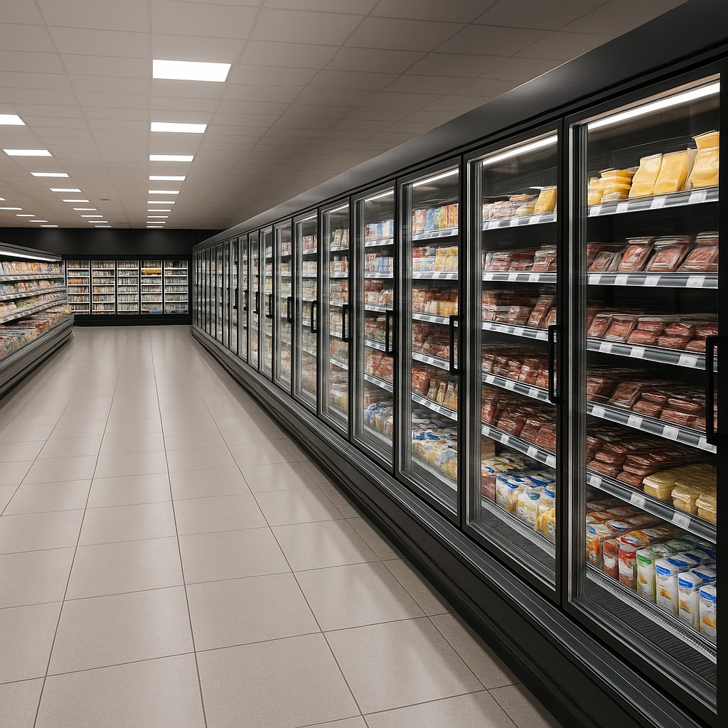 Ein Blick auf die Kühlregale, wie sie in jedem Supermarkt vorkommen.